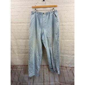 IC Isaacs Jeans Womens Size 16 Petite Blue Light Wash Pull On Tapered Leg (READ)